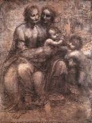 LEONARDO da Vinci Madonna and Child with St Anne and the Young St John Sweden oil painting artist